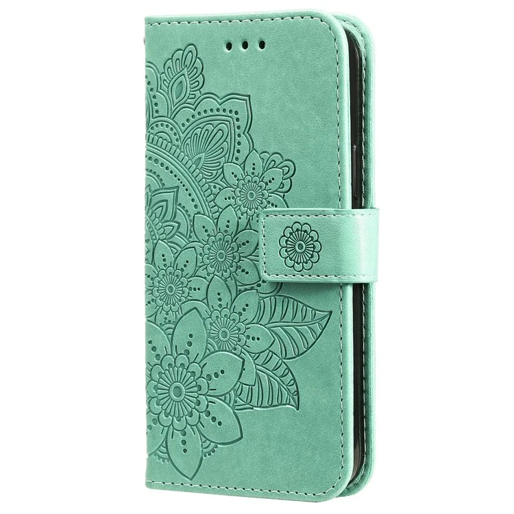 For Sony Xperia 1 V Case Floral Pattern PU Leather Wallet Stand Phone Cover - Green