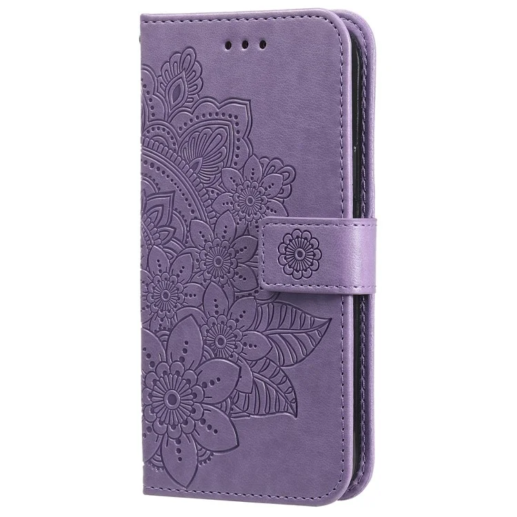 Pour Xiaomi Redmi Turbo 3 5G / Poco F6 5G Etui en cuir PU Housse de téléphone Motif floral - Violet