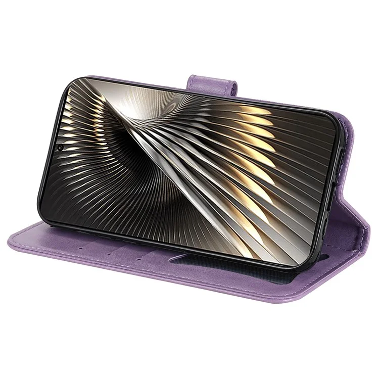 Pour Xiaomi Redmi Turbo 3 5G / Poco F6 5G Etui en cuir PU Housse de téléphone Motif floral - Violet