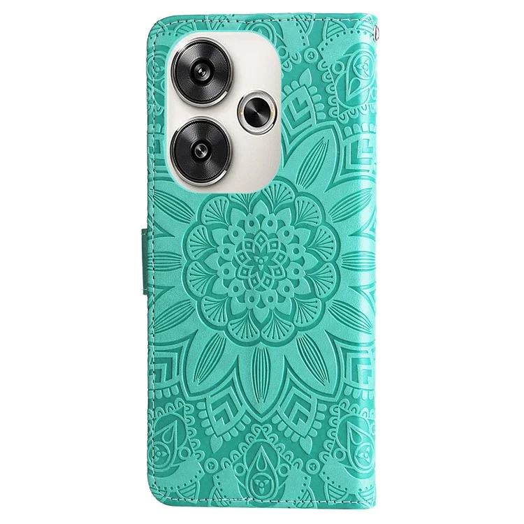 Для Xiaomi Redmi Turbo 3 5G / Poco F6 5G Case Sunflower Leather Wallet Phone Folio Cover - Green