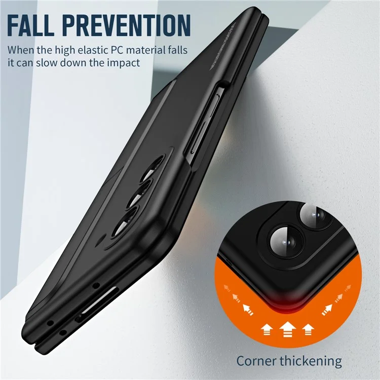 Per Samsung Galaxy Z Fold6 5G Case Hidden Kickstand Hard PC Phone Cover con Screen Film / Stylus - Nero