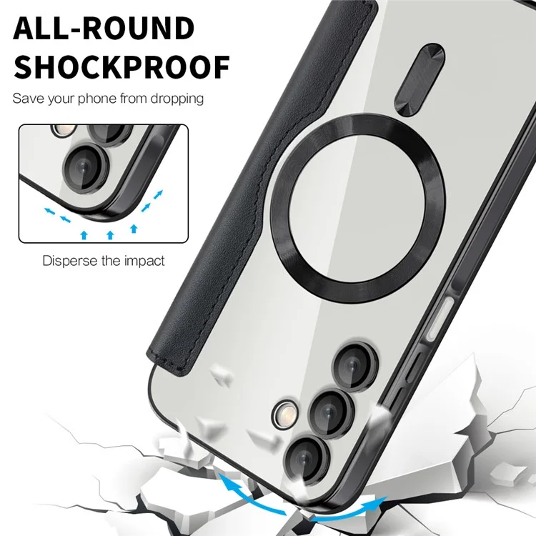 Pour Samsung Galaxy A15 4G / 5G Étui magnétique RFID Blocking Leather Phone Cover Card Holder - Noir