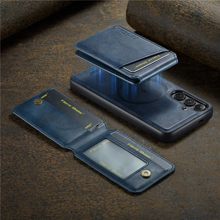 FIERRE SHANN 025 Style For Samsung Galaxy S24 Case PU+TPU Phone Cover Compatible with MagSafe Charging - Azul
