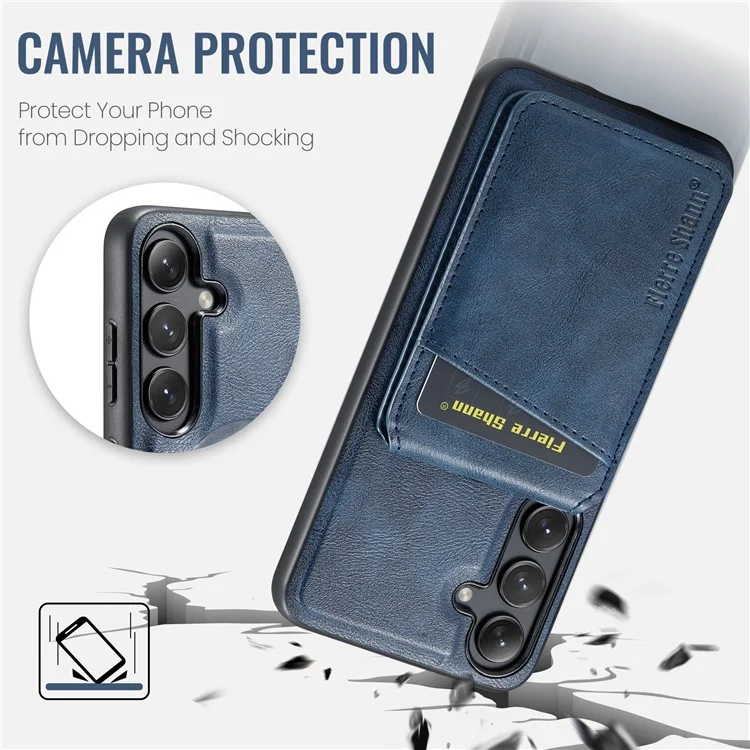 FIERRE SHANN 025 Style For Samsung Galaxy S24 Case PU+TPU Phone Cover Compatible with MagSafe Charging - Azul