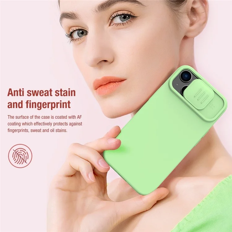 NILLKIN Magnetisches Gehäuse für iPhone 14 Plus, Slide Camera Protection PC + Silikonhülle kompatibel mit MagSafe - Grün