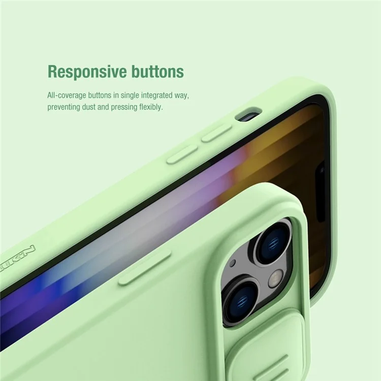 NILLKIN Magnetic Case for iPhone 14 Plus, Slide Camera Protection PC + Silicone Phone Cover Compatible with MagSafe - Purple