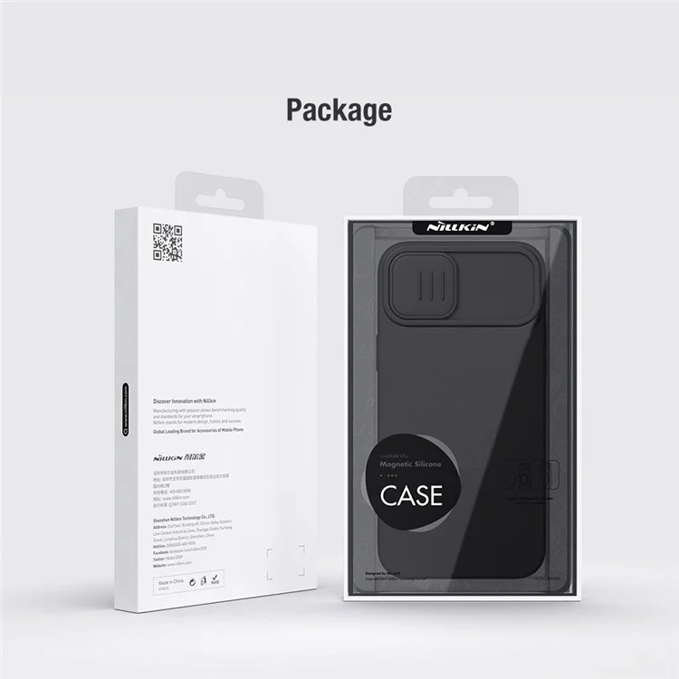 NILLKIN Magnetic Case for iPhone 14 Plus, Slide Camera Protection PC + Silicone Phone Cover Compatible with MagSafe - Purple