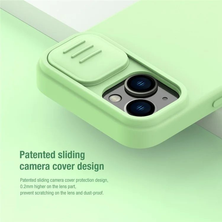 NILLKIN Magnetic Case for iPhone 14 Plus, Slide Camera Protection PC + Silicone Phone Cover Compatible with MagSafe - Purple