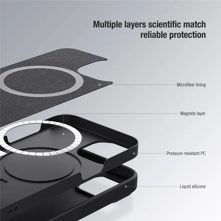 NILLKIN For iPhone 14 Pro 6.1 inch Slide Camera Cover PC + Silicone Anti-drop Phone Case Compatible with MagSafe - Blue