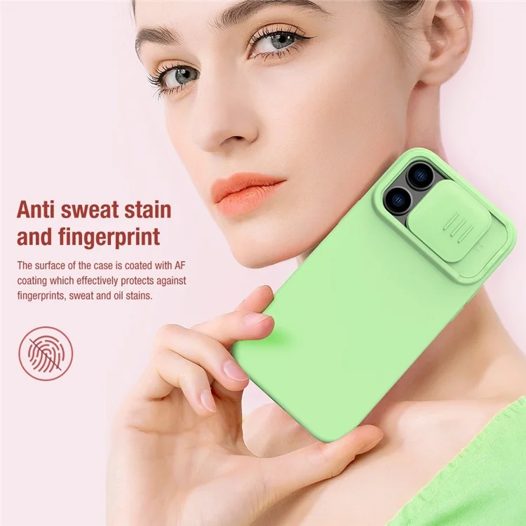 NILLKIN For iPhone 14 Pro 6.1 inch Slide Camera Cover PC + Silicone Anti-drop Phone Case Compatible with MagSafe - Blue