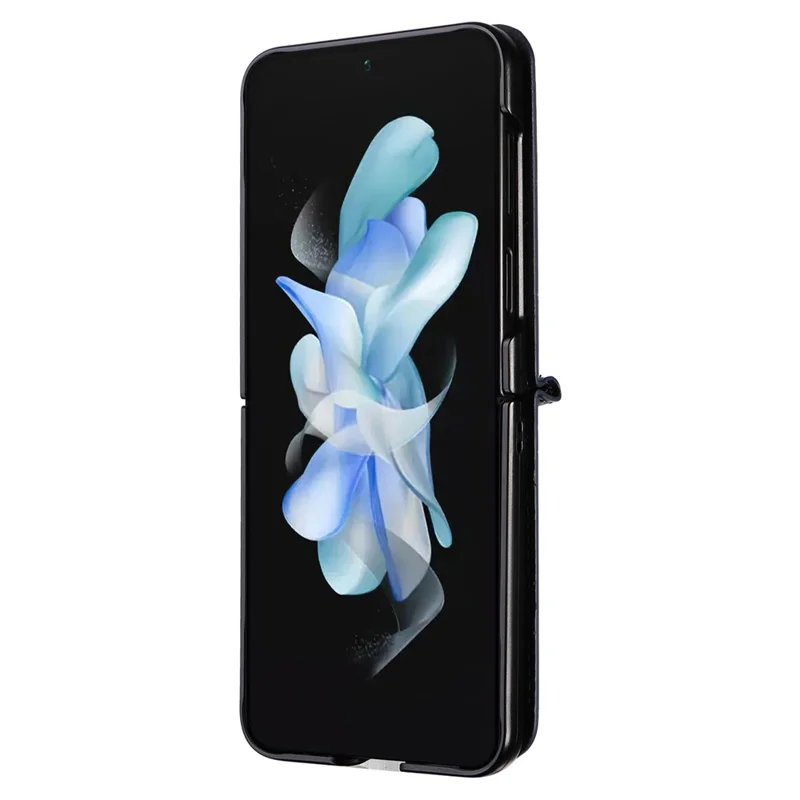 Pour Samsung Galaxy Z Flip6 5G Coque En Cuir PU + Housse En PC Motif Losange Avec Fente Pour Carte - Noir