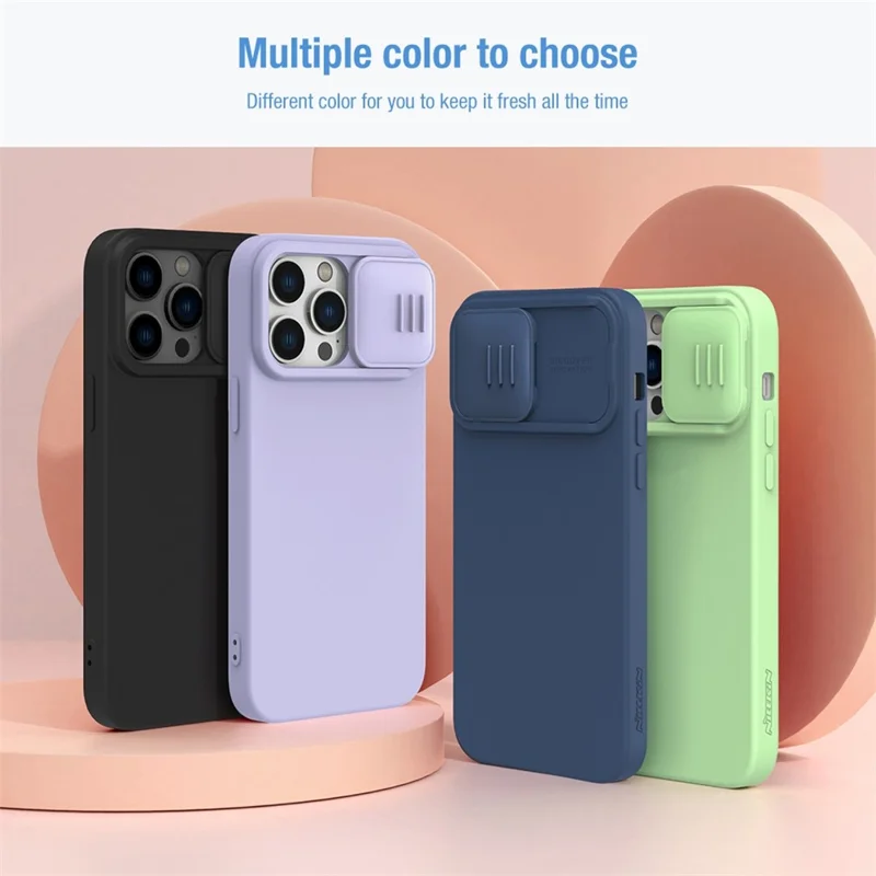 NILLKIN For iPhone 14 Pro 6.1 inch Slide Camera Protection Phone Case Anti-scratch PC + Silicone Cover - Black