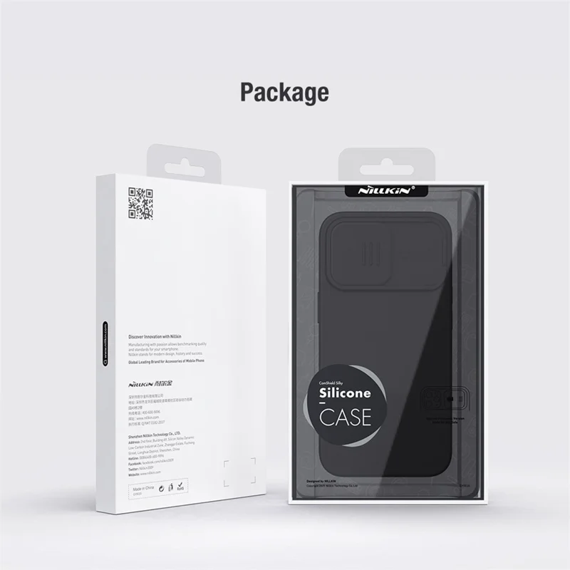 NILLKIN For iPhone 14 Pro 6.1 inch Slide Camera Protection Phone Case Anti-scratch PC + Silicone Cover - Black