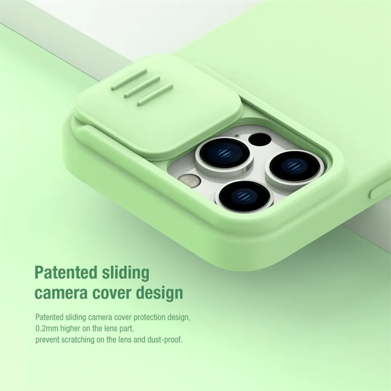 NILLKIN For iPhone 14 Pro 6.1 inch Slide Camera Protection Phone Case Anti-scratch PC + Silicone Cover - Black