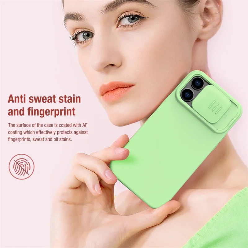NILLKIN For iPhone 14 Pro 6.1 inch Slide Camera Protection Phone Case Anti-scratch PC + Silicone Cover - Black