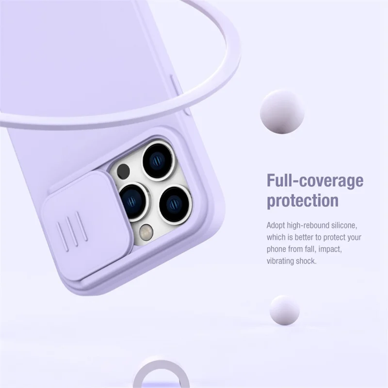 NILLKIN For iPhone 14 Pro 6.1 inch Slide Camera Protection Phone Case Anti-scratch PC + Silicone Cover - Black