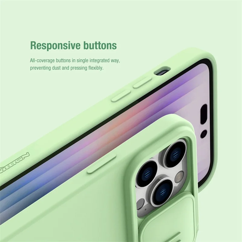 NILLKIN For iPhone 14 Pro 6.1 inch Slide Camera Protection Phone Case Anti-scratch PC + Silicone Cover - Black