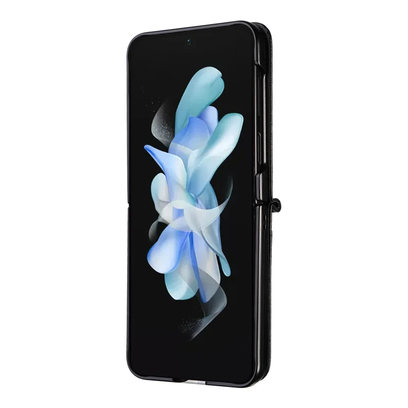 For Samsung Galaxy Z Flip7 FE 5G / Z Flip6 5G Case Litchi Texture PU Leather + PC Card Slot Phone Cover - Black