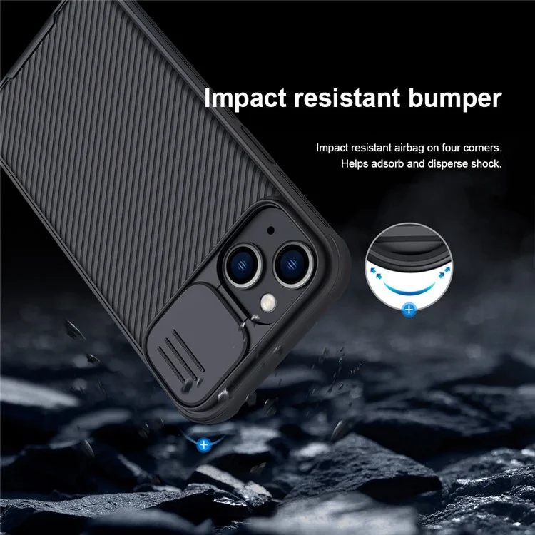 NILLKIN Camshield Pro Series Magnetic Case for iPhone 14 Plus Phone Case Hard PC Soft TPU Phone Protector with Slide Camera Lens Cover - Blue