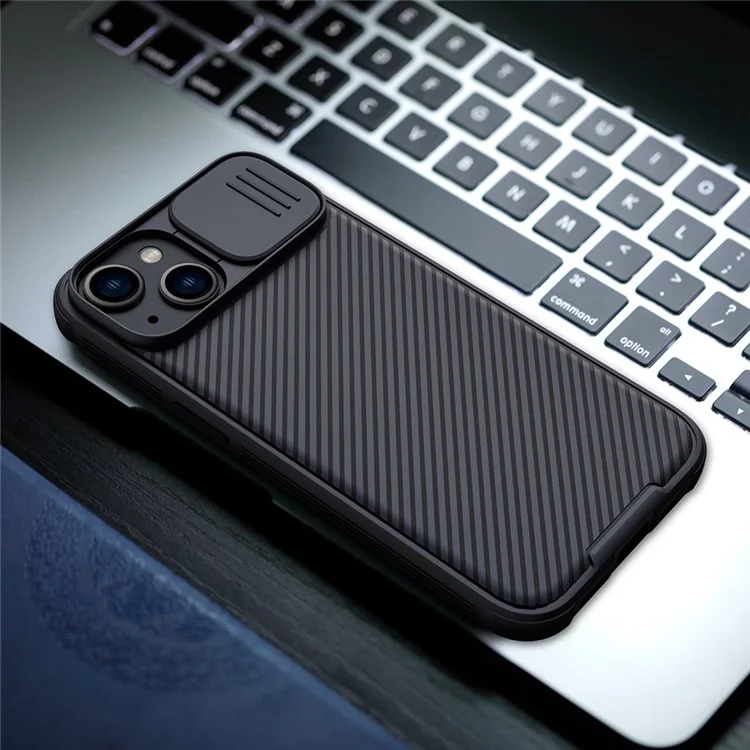 NILLKIN Camshield Pro Series Magnetic Case for iPhone 14 Plus Phone Case Hard PC Soft TPU Phone Protector with Slide Camera Lens Cover - Blue