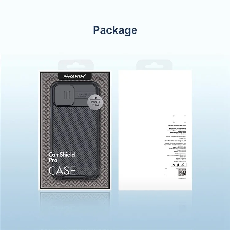 NILLKIN Camshield Pro Series Magnetic Case for iPhone 14 Plus Phone Case Hard PC Soft TPU Phone Protector with Slide Camera Lens Cover - Blue