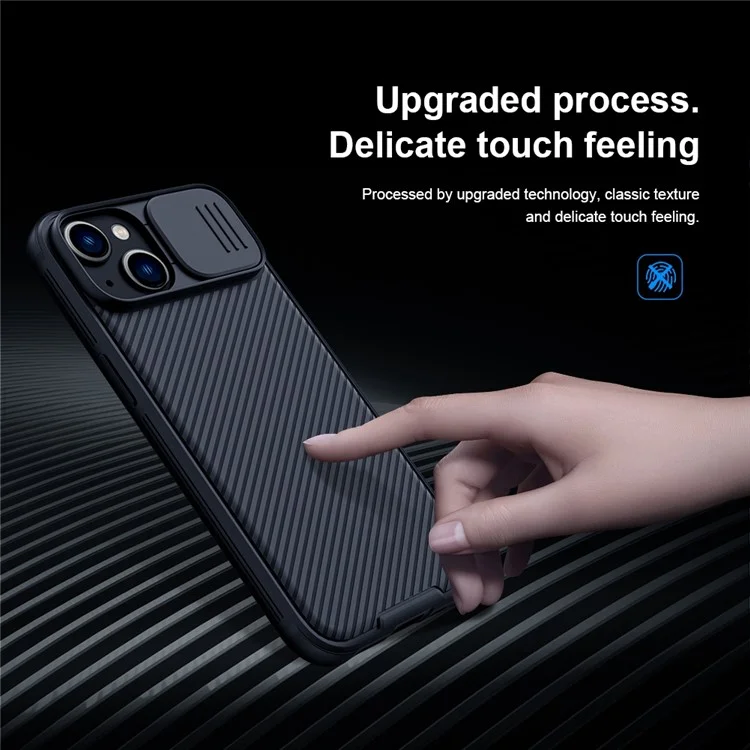 NILLKIN Camshield Pro Series Magnetic Case for iPhone 14 Plus Phone Case Hard PC Soft TPU Phone Protector with Slide Camera Lens Cover - Blue