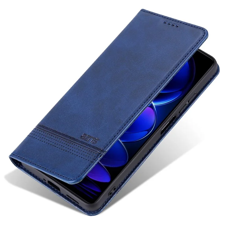 AZNS para Xiaomi Redmi 13 5G / 13 4G / Redmi Note 13R 5G Funda de Teléfono de Piel Cierre Magnético Automático - Azul