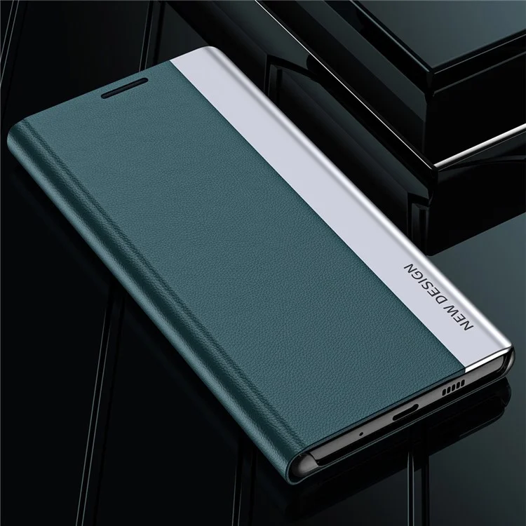 Para Samsung Galaxy A55 5G Case Anti-Drop Leather Phone Cover com Suporte - Verde