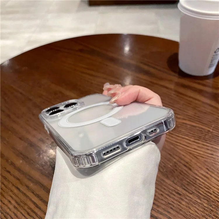 For iPhone 16 Pro Case TPU+Acrylic Clear Phone Cover Compatible with MagSafe