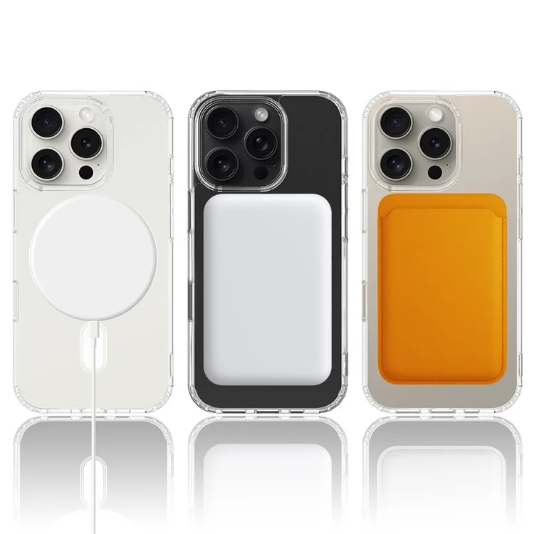 For iPhone 16 Pro Case TPU+Acrylic Clear Phone Cover Compatible with MagSafe