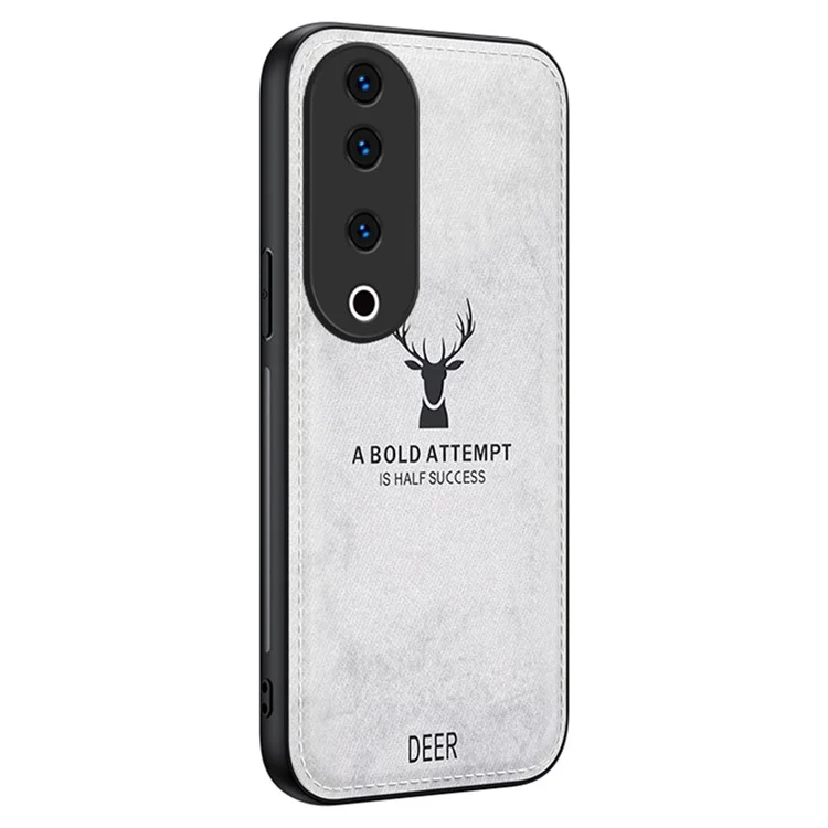Para vivo S19 Pro 5G Capa Padrão de Veado Couro+PC+TPU Capa de Telefone Slim - Cinza