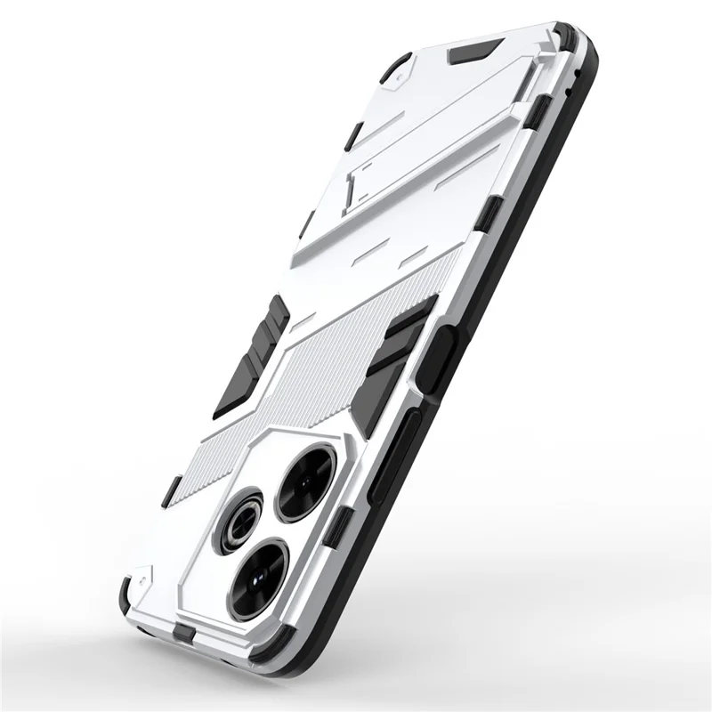 For Xiaomi Redmi 13 5G / 13 4G Case PC+TPU Shockproof Protective Phone Cover with Kickstand - White