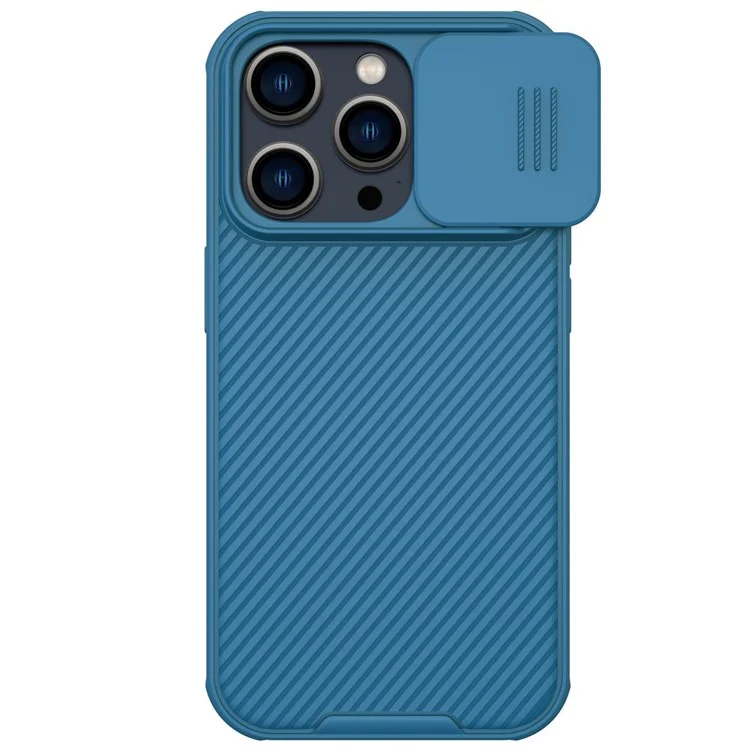 NILLKIN CamShield Pro Series for iPhone 14 Pro 6.1 inch Slide Camera Protection Hard PC Soft TPU Case Shockproof Phone Cover - Blue