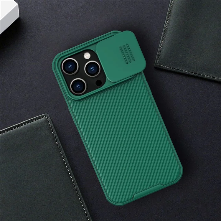 NILLKIN CamShield Pro Series for iPhone 14 Pro 6.1 inch Slide Camera Protection Hard PC Soft TPU Case Shockproof Phone Cover - Blue
