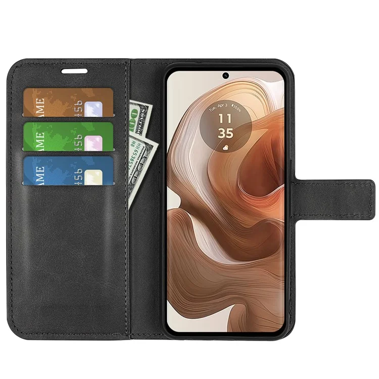Para el caso Motorola Edge 50 Ultra 5G / Moto X50 Ultra 5G Cartera Flip Funda de Piel de PU - Negro