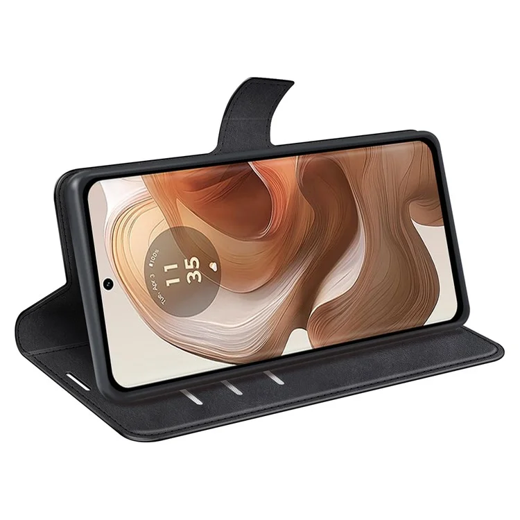 Para el caso Motorola Edge 50 Ultra 5G / Moto X50 Ultra 5G Cartera Flip Funda de Piel de PU - Negro