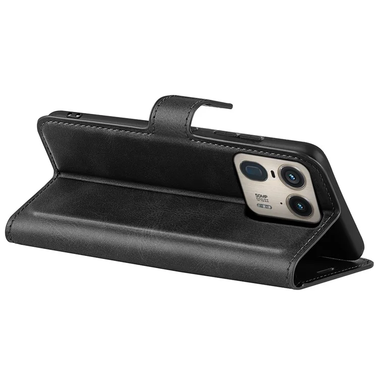 Para el caso Motorola Edge 50 Ultra 5G / Moto X50 Ultra 5G Cartera Flip Funda de Piel de PU - Negro
