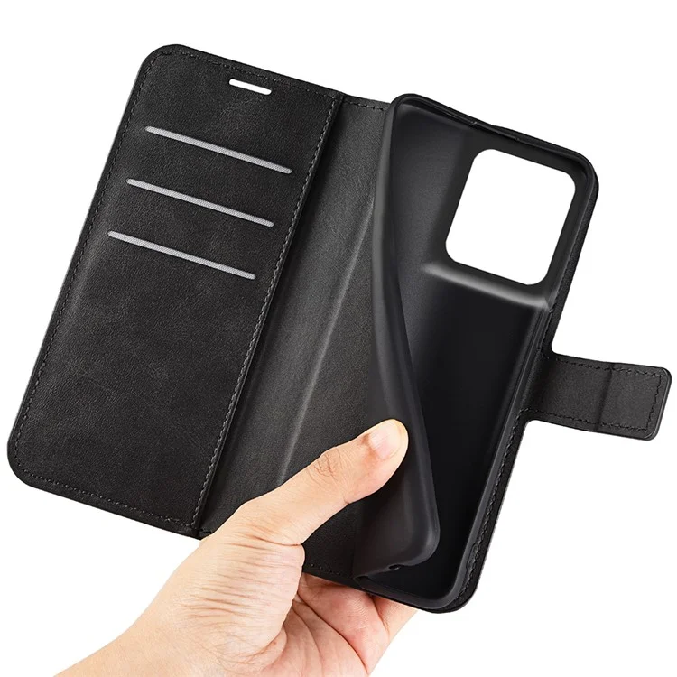 Para el caso Motorola Edge 50 Ultra 5G / Moto X50 Ultra 5G Cartera Flip Funda de Piel de PU - Negro