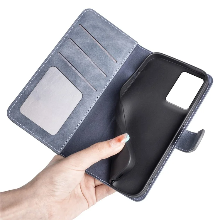 Per Motorola Edge 50 Fusion 5G Case Flip Splicing Leather Phone Cover - Blu