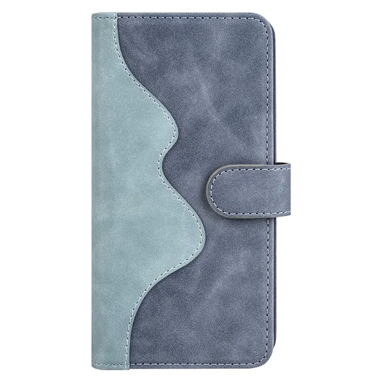 Per Motorola Edge 50 Fusion 5G Case Flip Splicing Leather Phone Cover - Blu