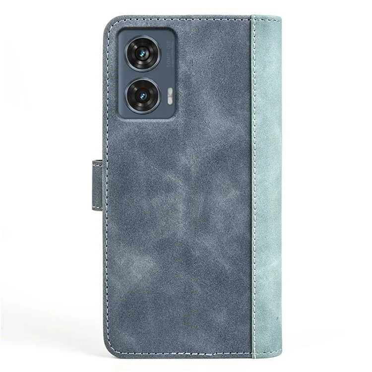 Per Motorola Edge 50 Fusion 5G Case Flip Splicing Leather Phone Cover - Blu