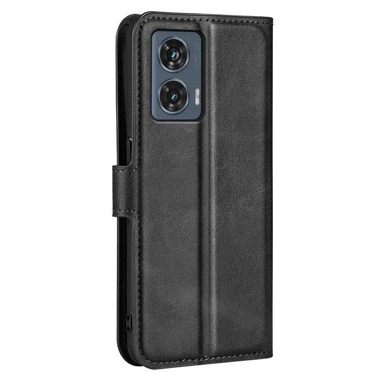 Para Motorola Edge 50 Fusion 5G Case Leather Phone Cover Square Magnetic Clasp - Preto