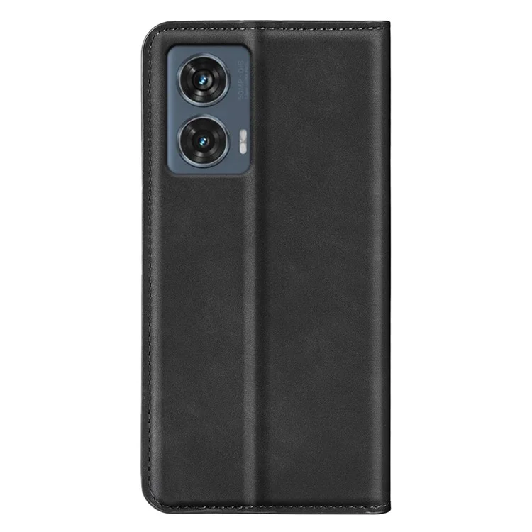 For Motorola Edge 50 Fusion 5G Case PU Leather Wallet Folio Flip Phone Cover - Black