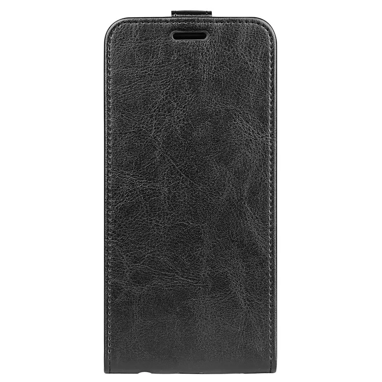 Für Motorola Edge 50 Fusion 5G Case Vertikale Flip-Kartensteckplätze Leder Handyhülle - Schwarz