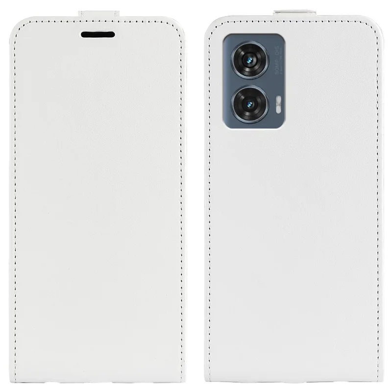 For Motorola Edge 50 Fusion 5G Case Vertical Flip Card Slots Leather Phone Cover - White
