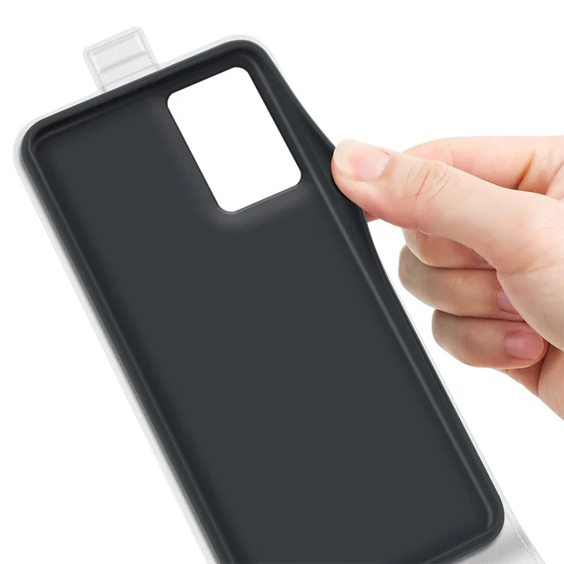 For Motorola Edge 50 Fusion 5G Case Vertical Flip Card Slots Leather Phone Cover - White