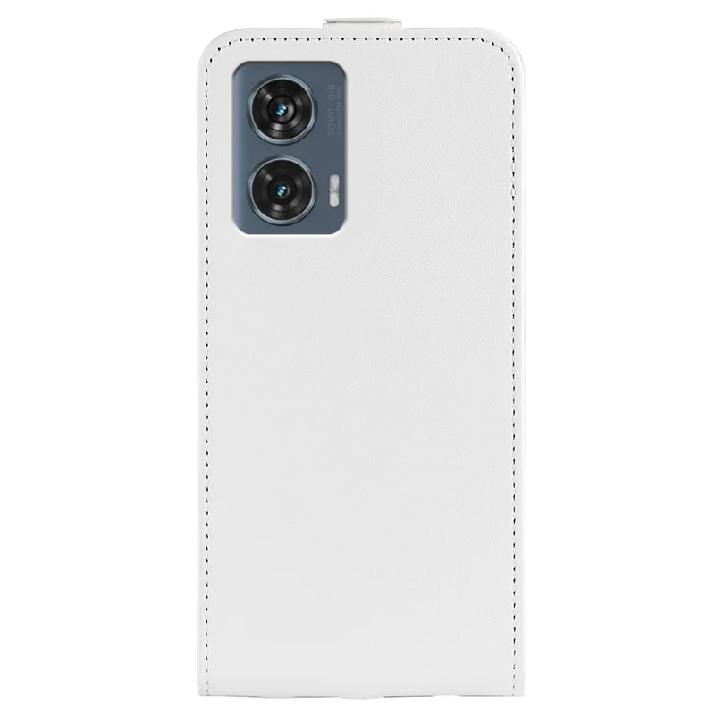 For Motorola Edge 50 Fusion 5G Case Vertical Flip Card Slots Leather Phone Cover - White