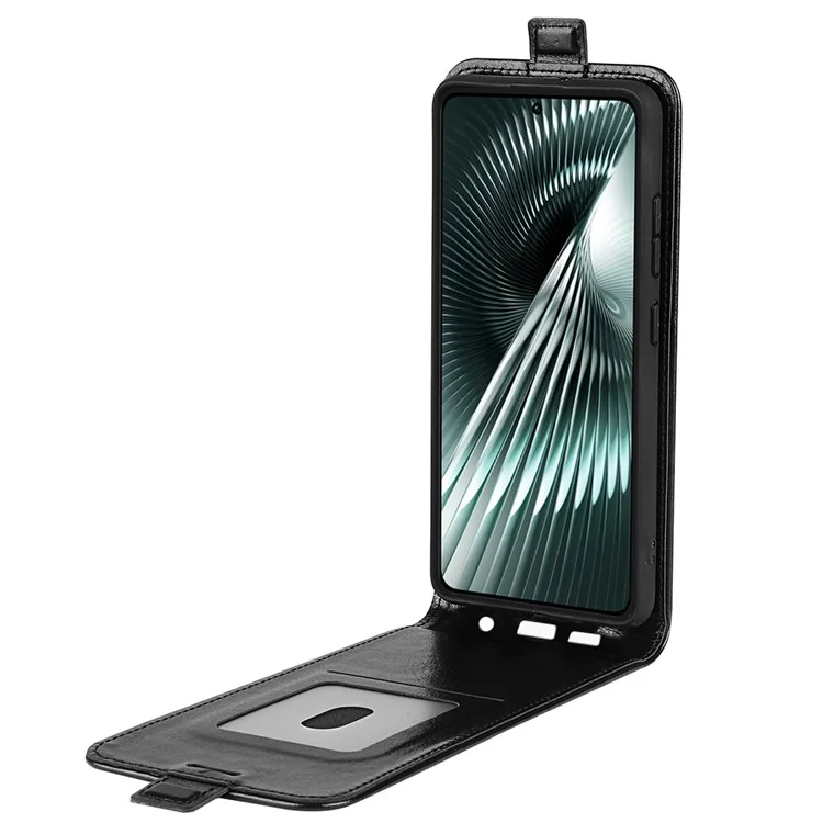Para Xiaomi Redmi Turbo 3 5G / Poco F6 5G Funda Vertical Flip Funda de Teléfono de Cuero con Ranuras para Tarjetas - Negro