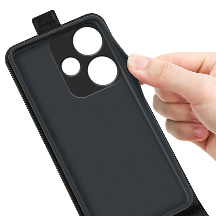 Para Xiaomi Redmi Turbo 3 5G / Poco F6 5G Funda Vertical Flip Funda de Teléfono de Cuero con Ranuras para Tarjetas - Negro