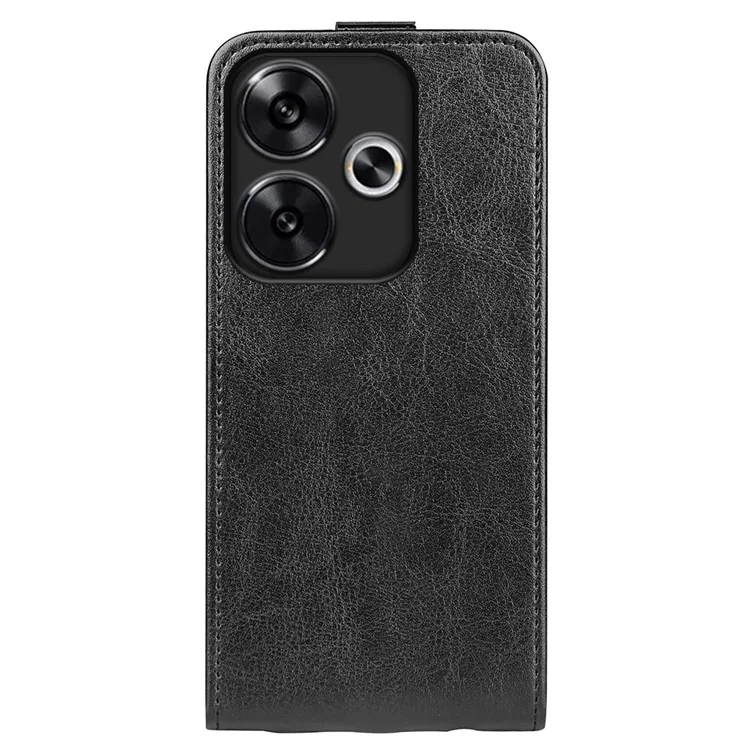 Para Xiaomi Redmi Turbo 3 5G / Poco F6 5G Funda Vertical Flip Funda de Teléfono de Cuero con Ranuras para Tarjetas - Negro